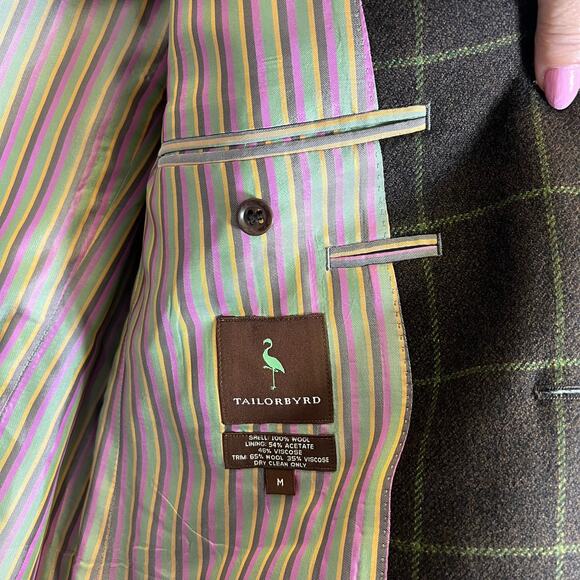TAILORBYRD Men’s Wool Window Pane Check Blazer Sport Coat M Academia Preppy Dad - Picture 8 of 8